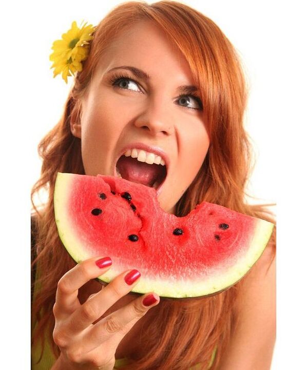 girl eating watermelon watermelon