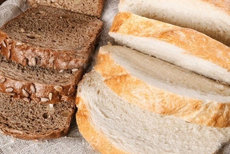 In case of gout, black and white bread is allowed
